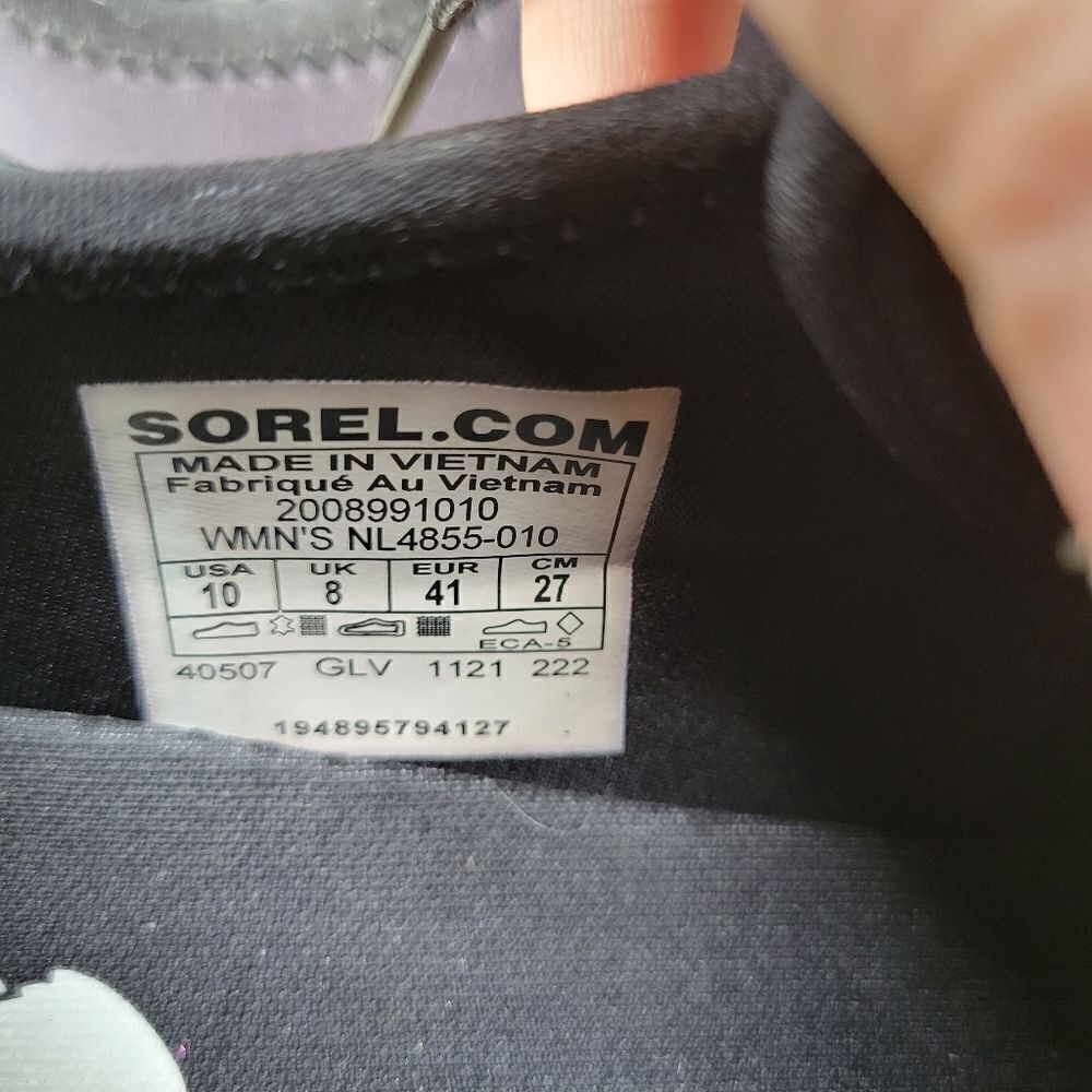Sorel Ona 503 Black Leather Everyday Low Top Platform Lace-up Sporty Sneakers 10 - Picture 8 of 9